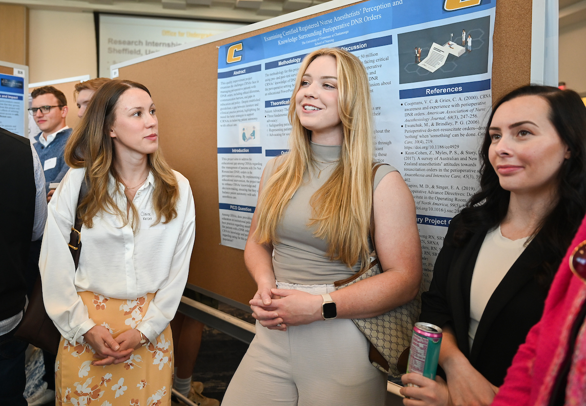 People attend the Spring Research and Arts Conference Wednesday, Apr. 9, 2025 in the Wolford Family Center.