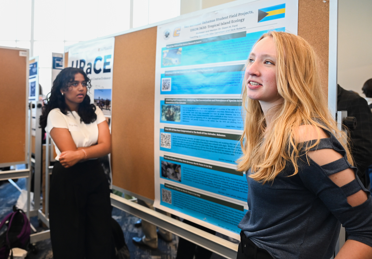 People attend the Spring Research and Arts Conference Wednesday, Apr. 9, 2025 in the Wolford Family Center.