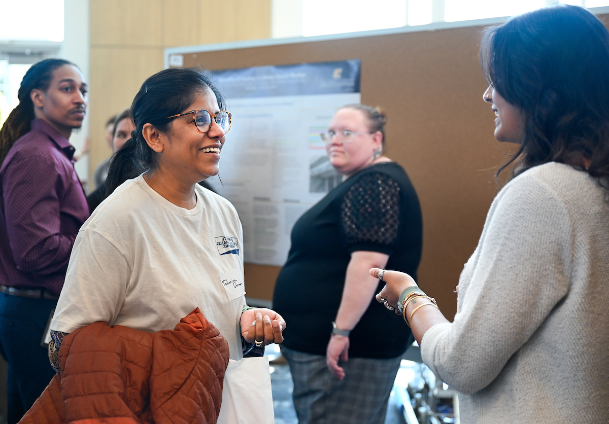 People attend the Spring Research and Arts Conference Wednesday, Apr. 9, 2025 in the Wolford Family Center.
