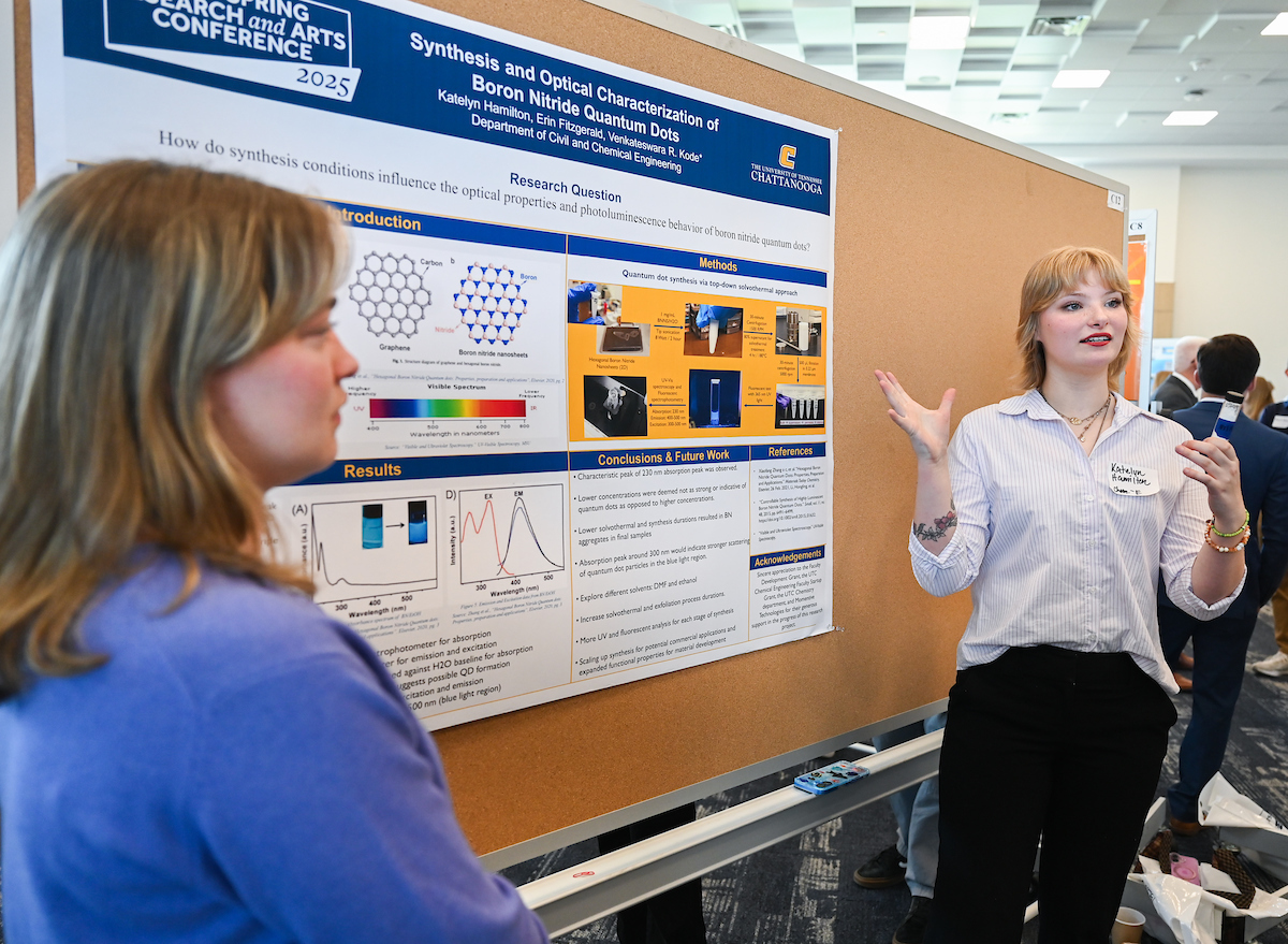 People attend the Spring Research and Arts Conference Wednesday, Apr. 9, 2025 in the Wolford Family Center.