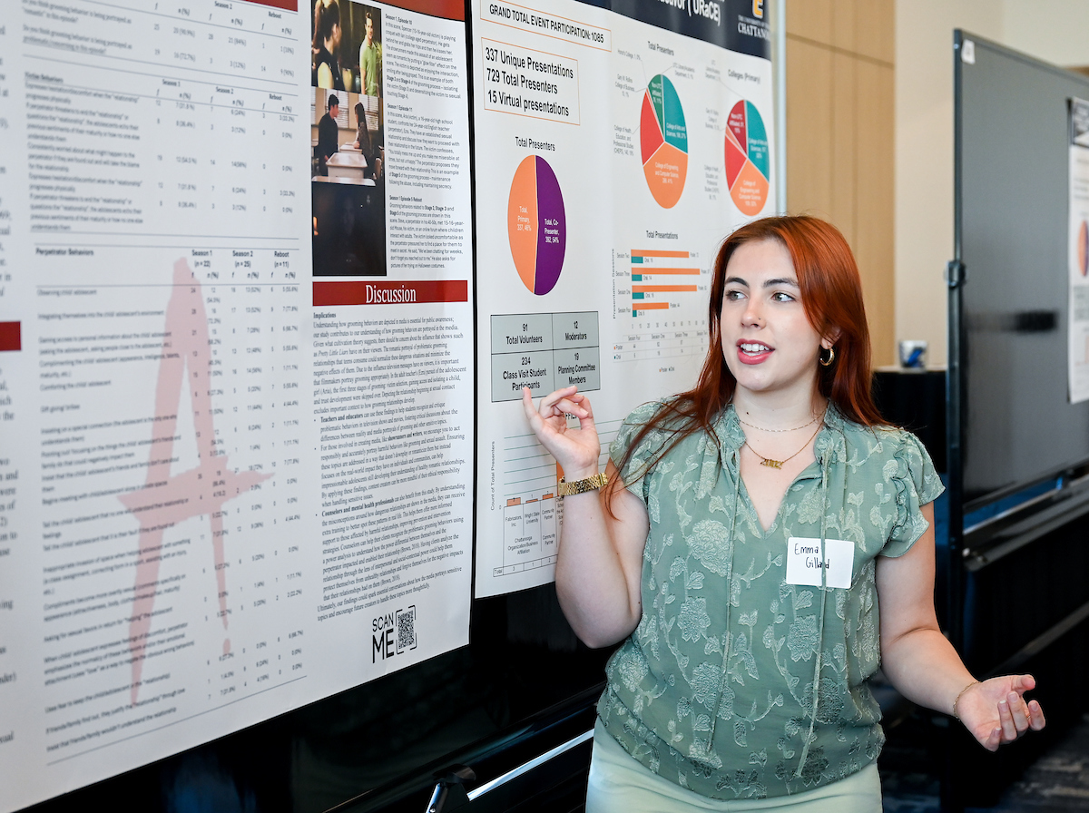 People attend the Spring Research and Arts Conference Wednesday, Apr. 9, 2025 in the Wolford Family Center.