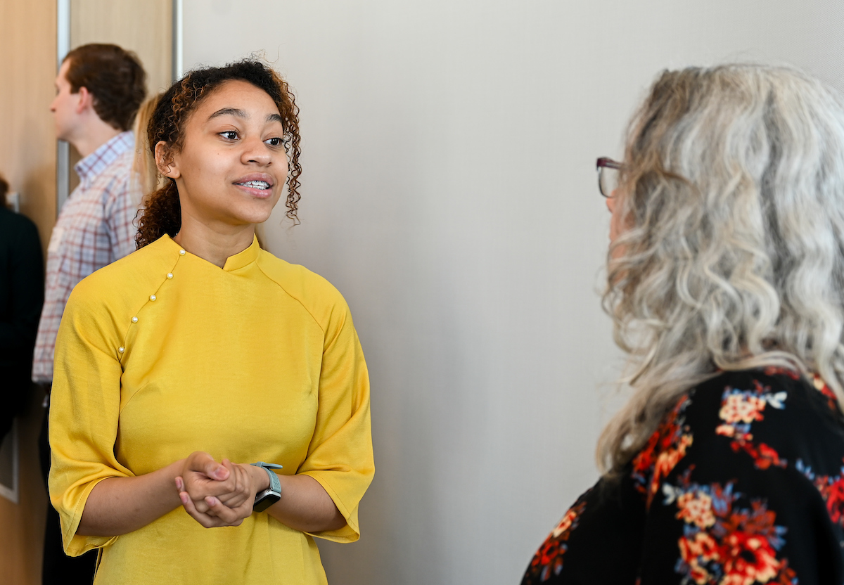 People attend the Spring Research and Arts Conference Wednesday, Apr. 9, 2025 in the Wolford Family Center.