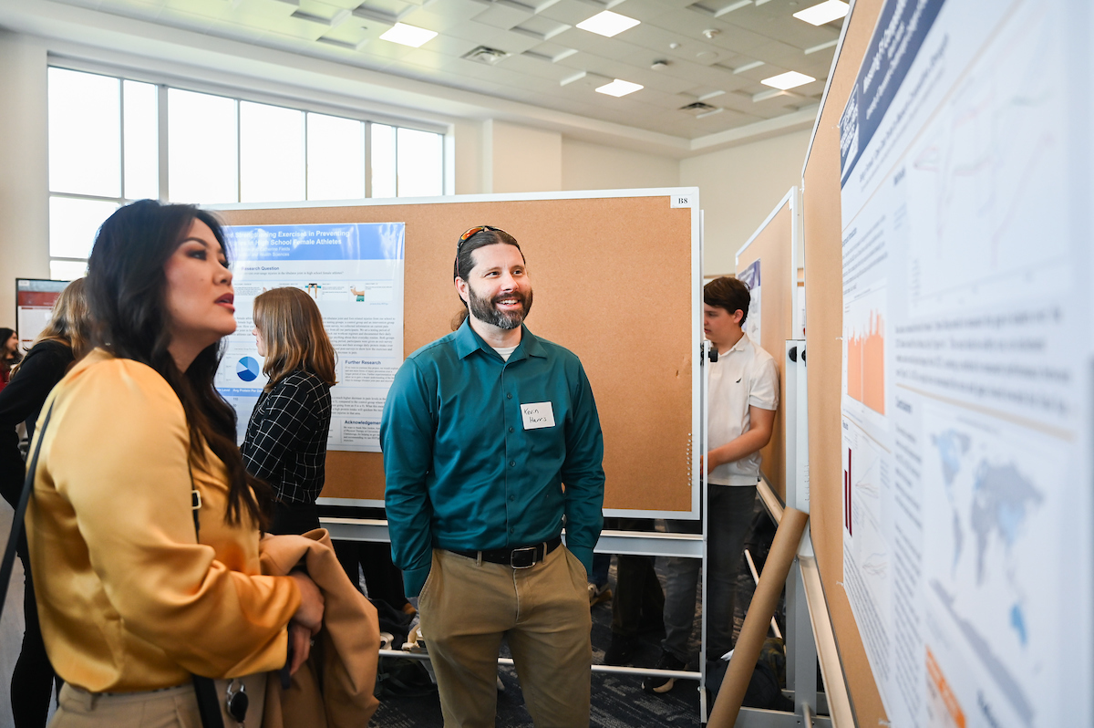 People attend the Spring Research and Arts Conference Wednesday, Apr. 9, 2025 in the Wolford Family Center.