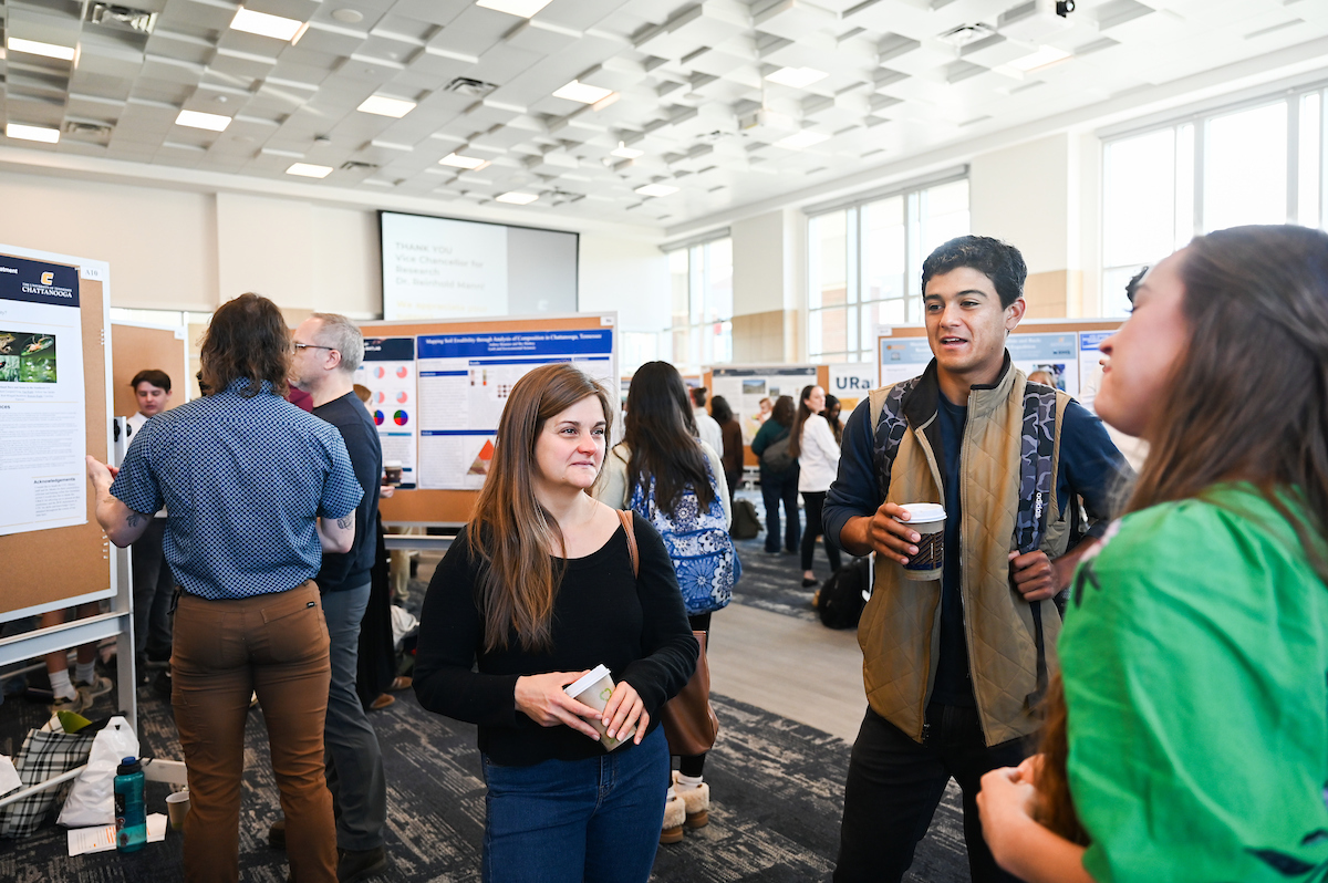 People attend the Spring Research and Arts Conference Wednesday, Apr. 9, 2025 in the Wolford Family Center.