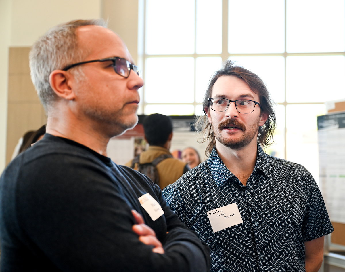 People attend the Spring Research and Arts Conference Wednesday, Apr. 9, 2025 in the Wolford Family Center.