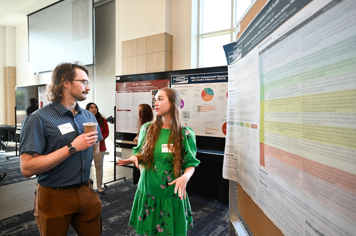 People attend the Spring Research and Arts Conference Wednesday, Apr. 9, 2025 in the Wolford Family Center.