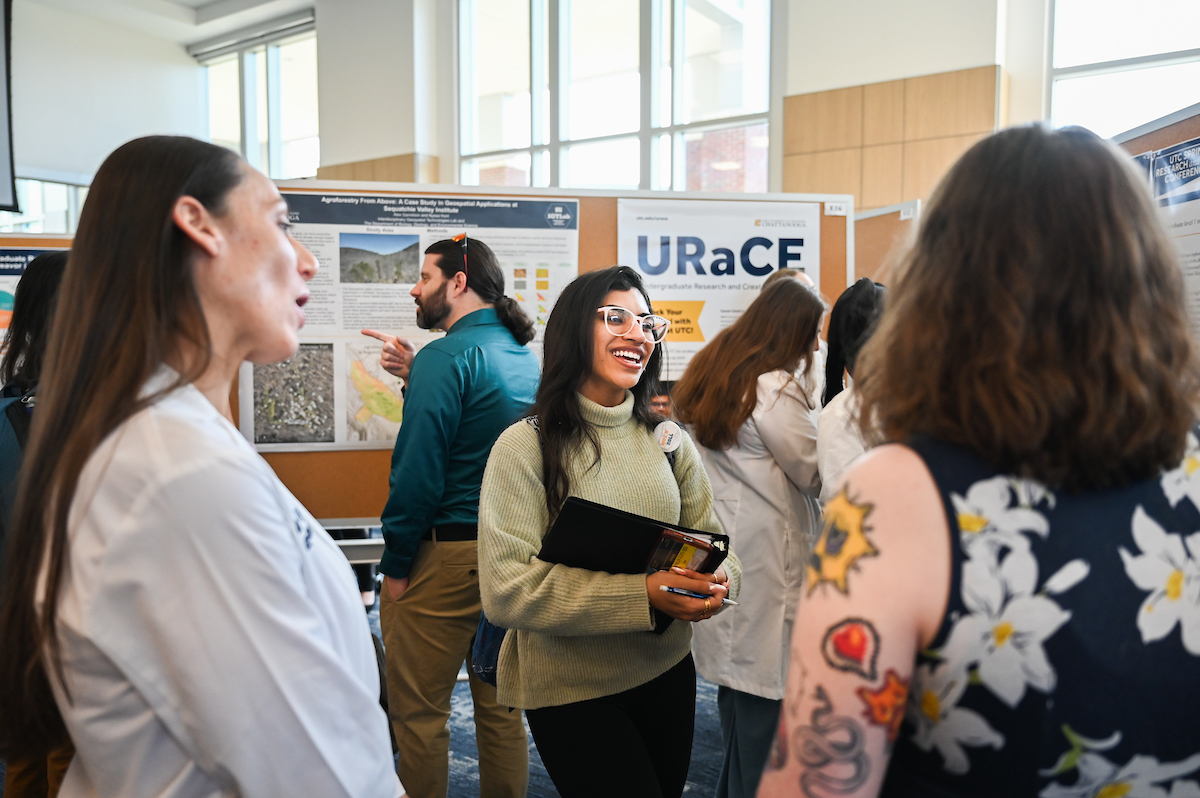 People attend the Spring Research and Arts Conference Wednesday, Apr. 9, 2025 in the Wolford Family Center.