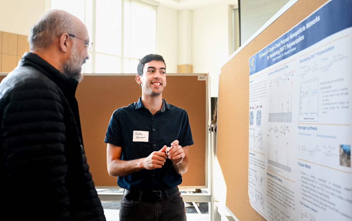People attend the Spring Research and Arts Conference Wednesday, Apr. 9, 2025 in the Wolford Family Center.