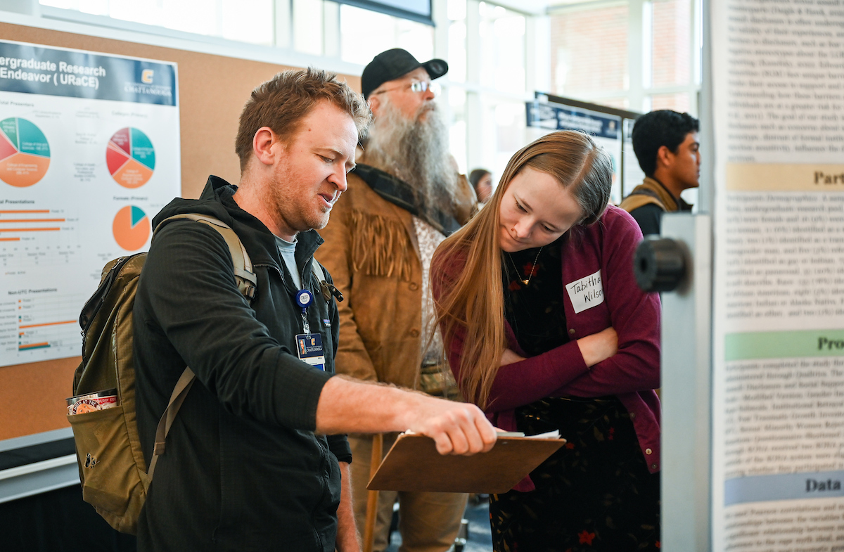 People attend the Spring Research and Arts Conference Wednesday, Apr. 9, 2025 in the Wolford Family Center.