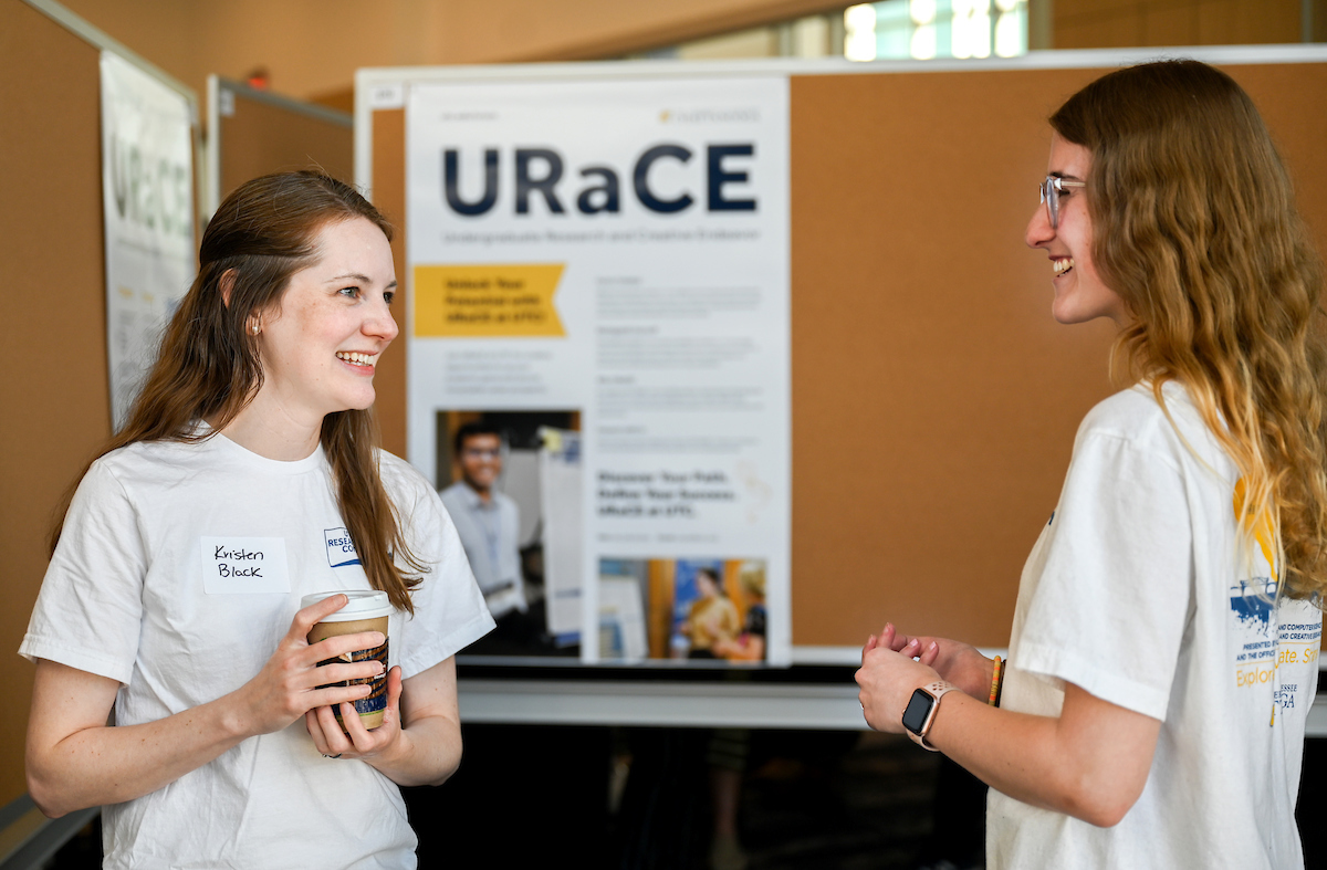 People attend the Spring Research and Arts Conference Wednesday, Apr. 9, 2025 in the Wolford Family Center.