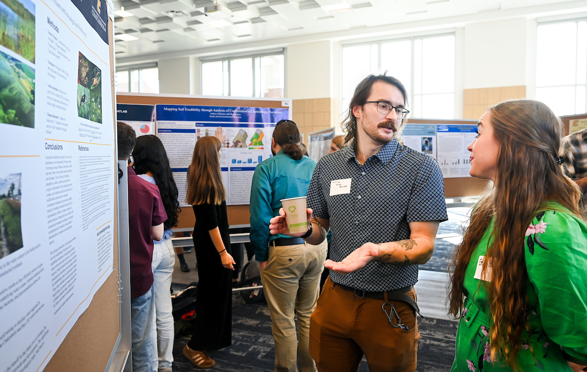 People attend the Spring Research and Arts Conference Wednesday, Apr. 9, 2025 in the Wolford Family Center.