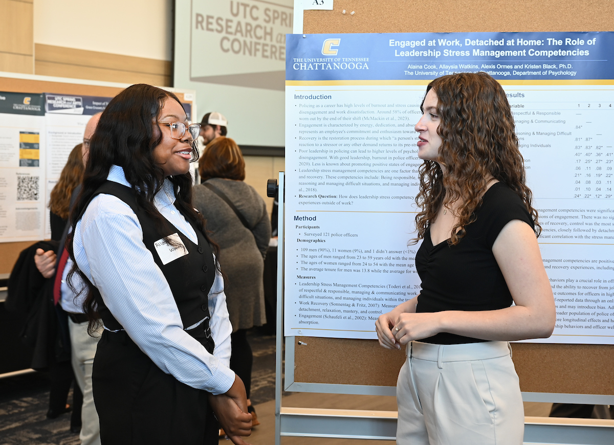 People attend the Spring Research and Arts Conference Wednesday, Apr. 9, 2025 in the Wolford Family Center.