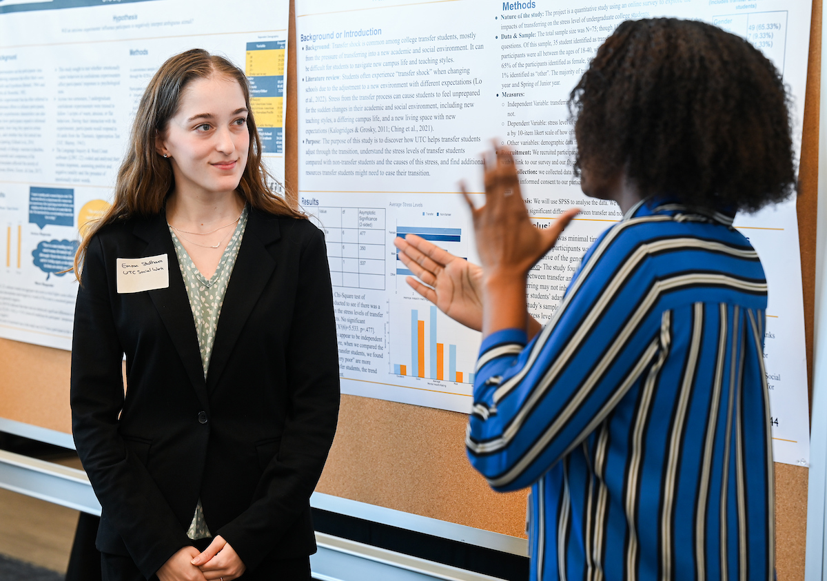 People attend the Spring Research and Arts Conference Wednesday, Apr. 9, 2025 in the Wolford Family Center.