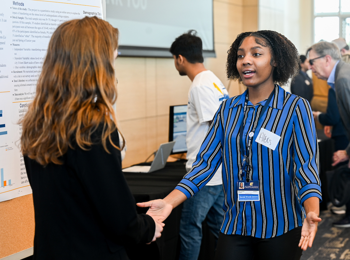 People attend the Spring Research and Arts Conference Wednesday, Apr. 9, 2025 in the Wolford Family Center.