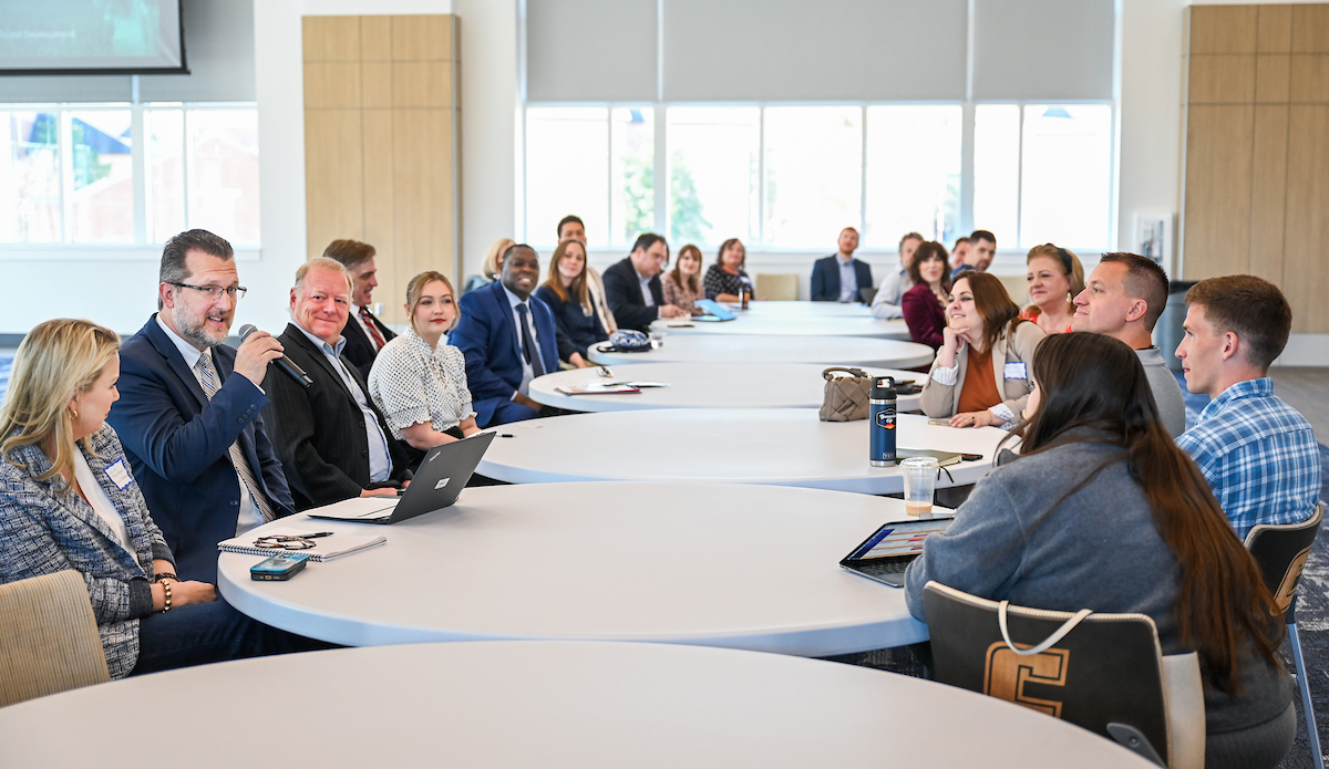Local business and tourism professionals recently came together at UTC for the Tennessee Hospitality Roadshow. Photo by Angela Foster.