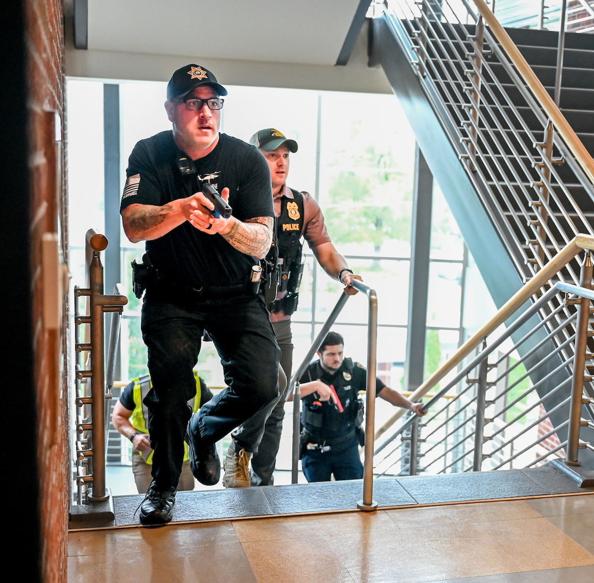 Several agencies participate in police training, Thursday, May 29, 2025 in the library.