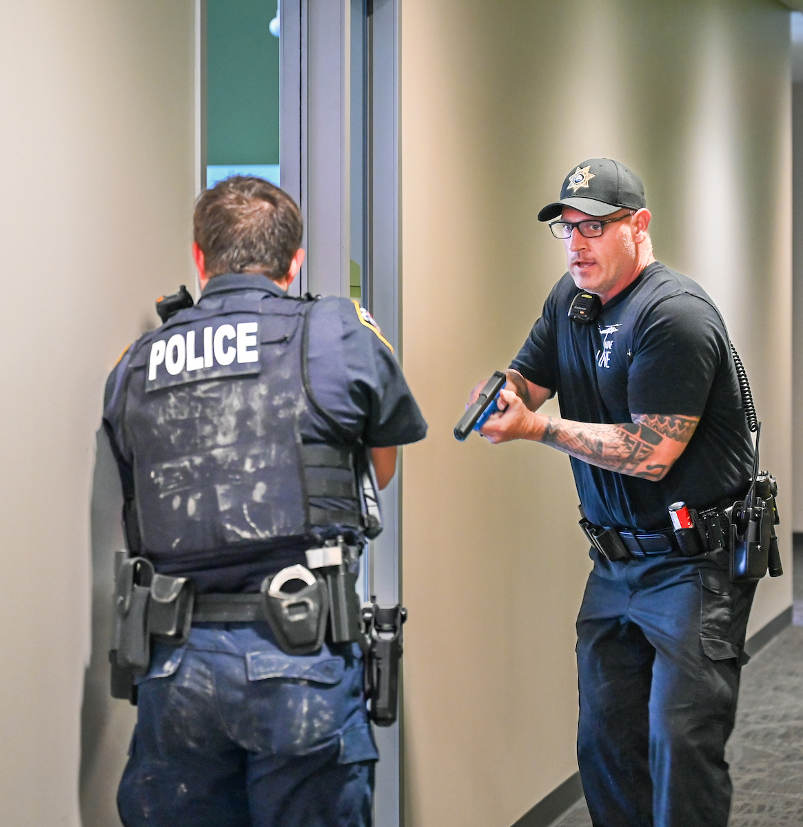 Several agencies participate in police training, Thursday, May 29, 2025 in the library.