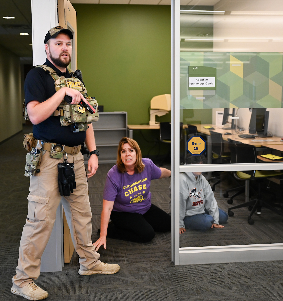 Several agencies participate in police training, Thursday, May 29, 2025 in the library.