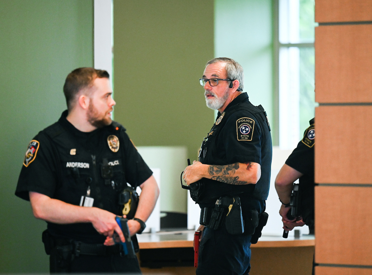 Several agencies participate in police training, Thursday, May 29, 2025 in the library.