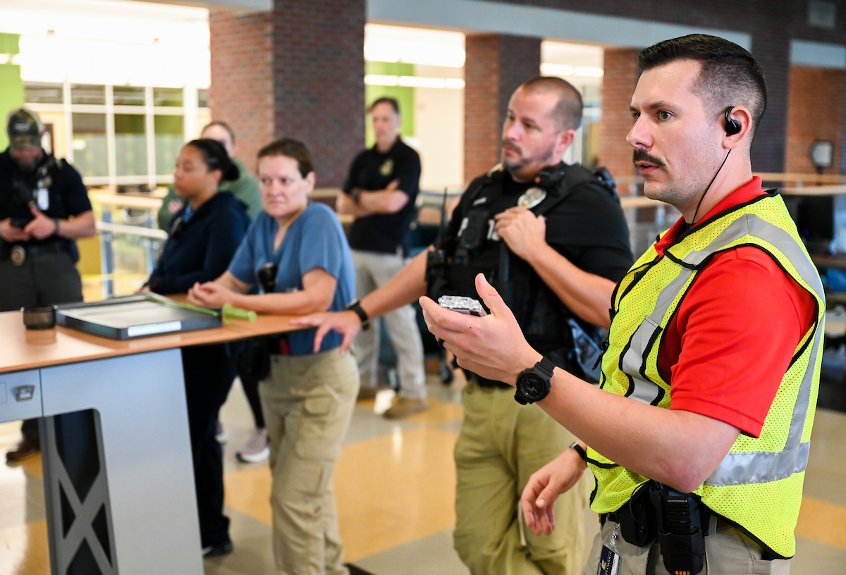 Several agencies participate in police training, Thursday, May 29, 2025 in the library.