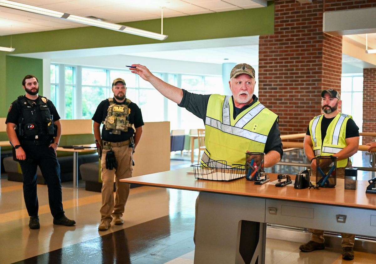Several agencies participate in police training, Thursday, May 29, 2025 in the library.