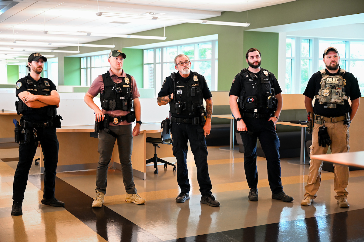 Several agencies participate in police training, Thursday, May 29, 2025 in the library.