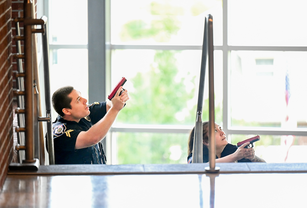 Several agencies participate in police training, Thursday, May 29, 2025 in the library.