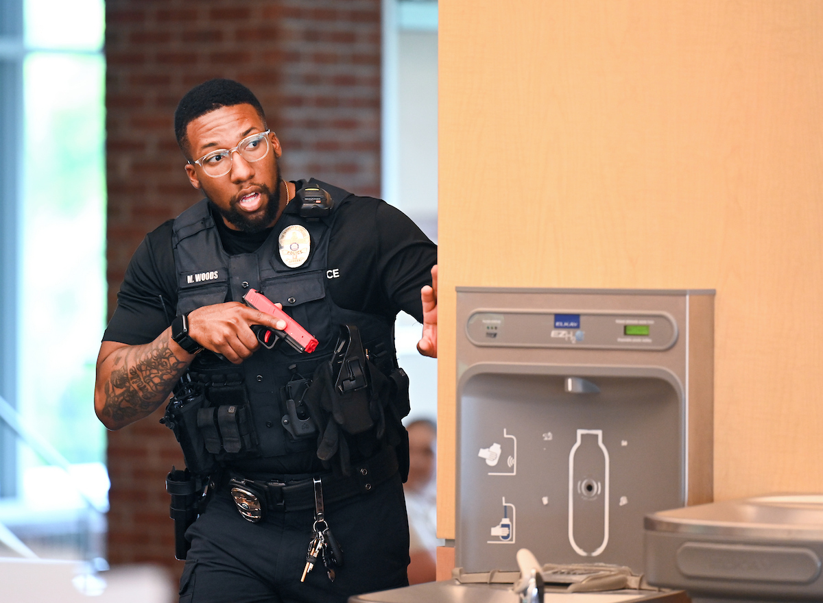 Several agencies participate in police training, Thursday, May 29, 2025 in the library.