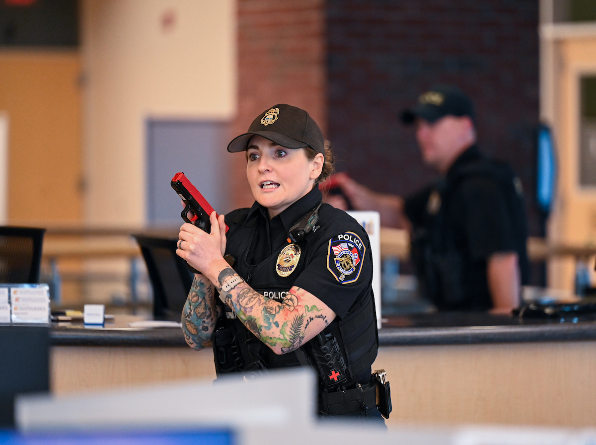 Several agencies participate in police training, Thursday, May 29, 2025 in the library.