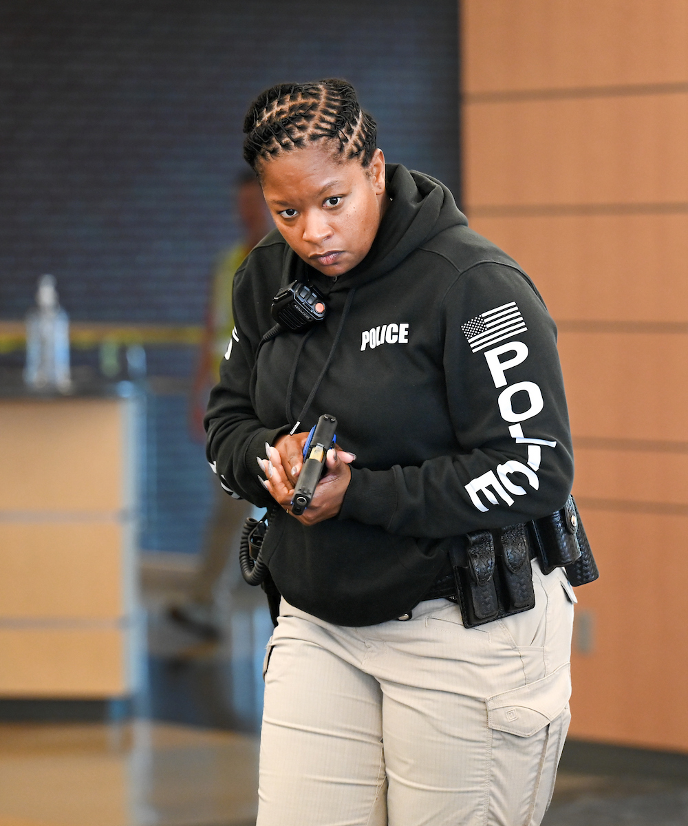 Several agencies participate in police training, Thursday, May 29, 2025 in the library.