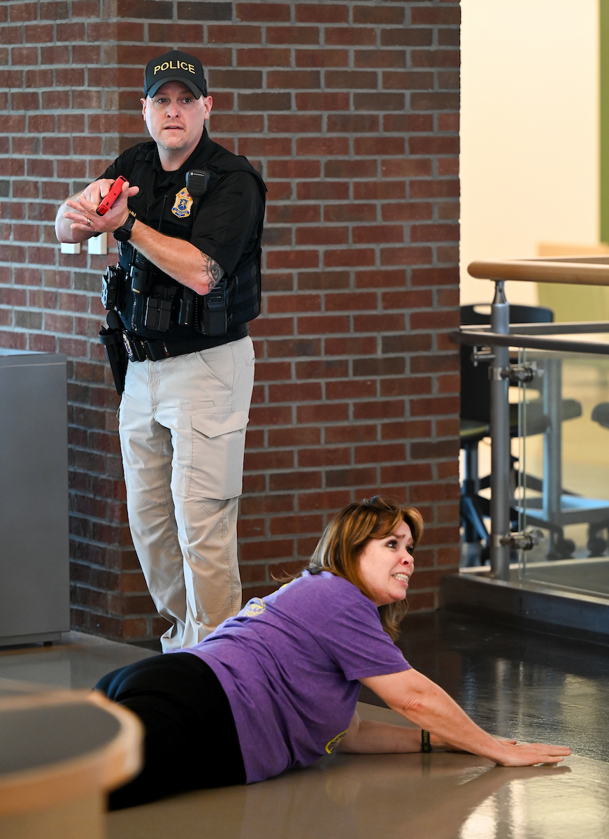 Several agencies participate in police training, Thursday, May 29, 2025 in the library.