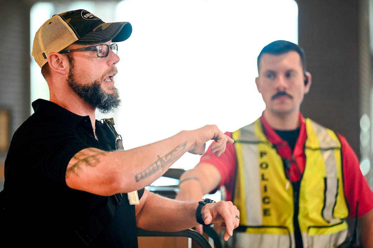 Several agencies participate in police training, Thursday, May 29, 2025 in the library.