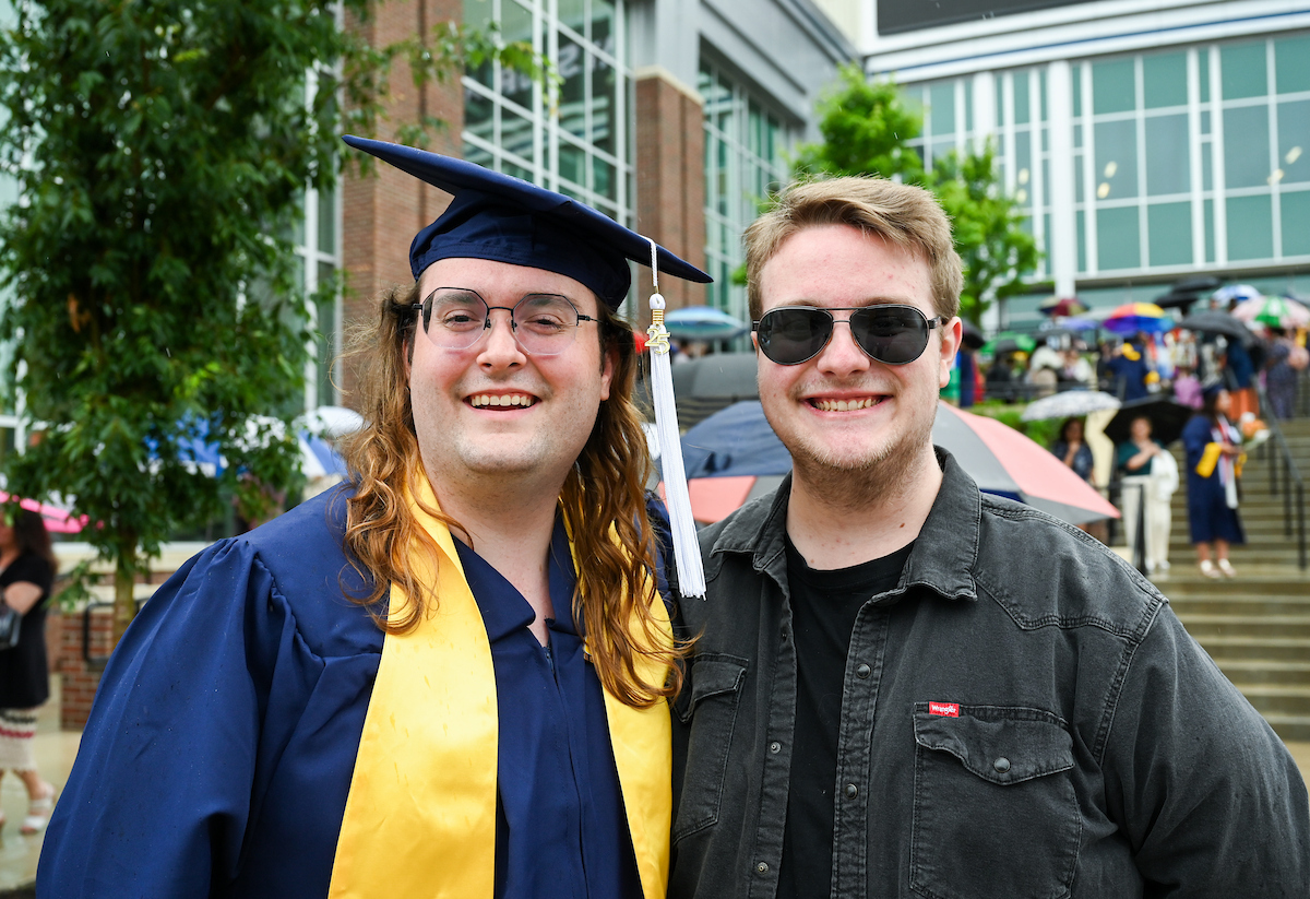 Students attend the first of two undergraduate ceremonies Saturday, May 3, 2025 in McKenzie Arena at the University of Tennessee at Chattanooga.