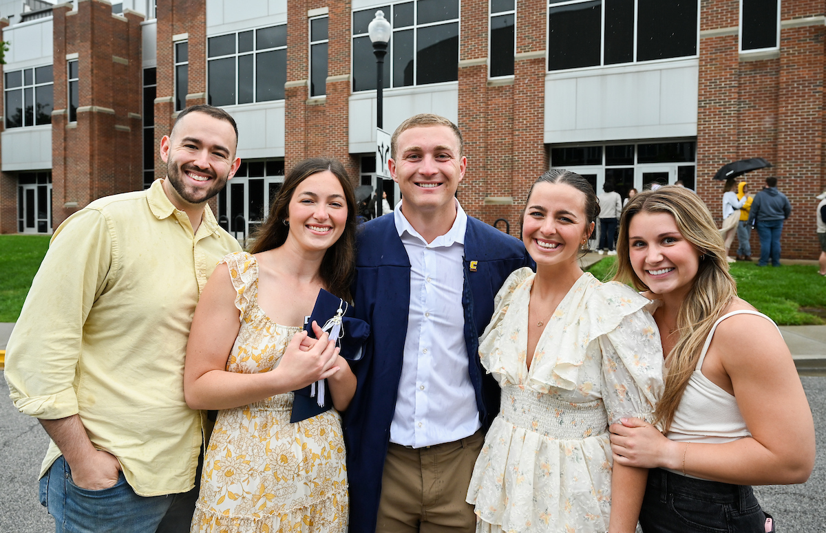 Students attend the first of two undergraduate ceremonies Saturday, May 3, 2025 in McKenzie Arena at the University of Tennessee at Chattanooga.