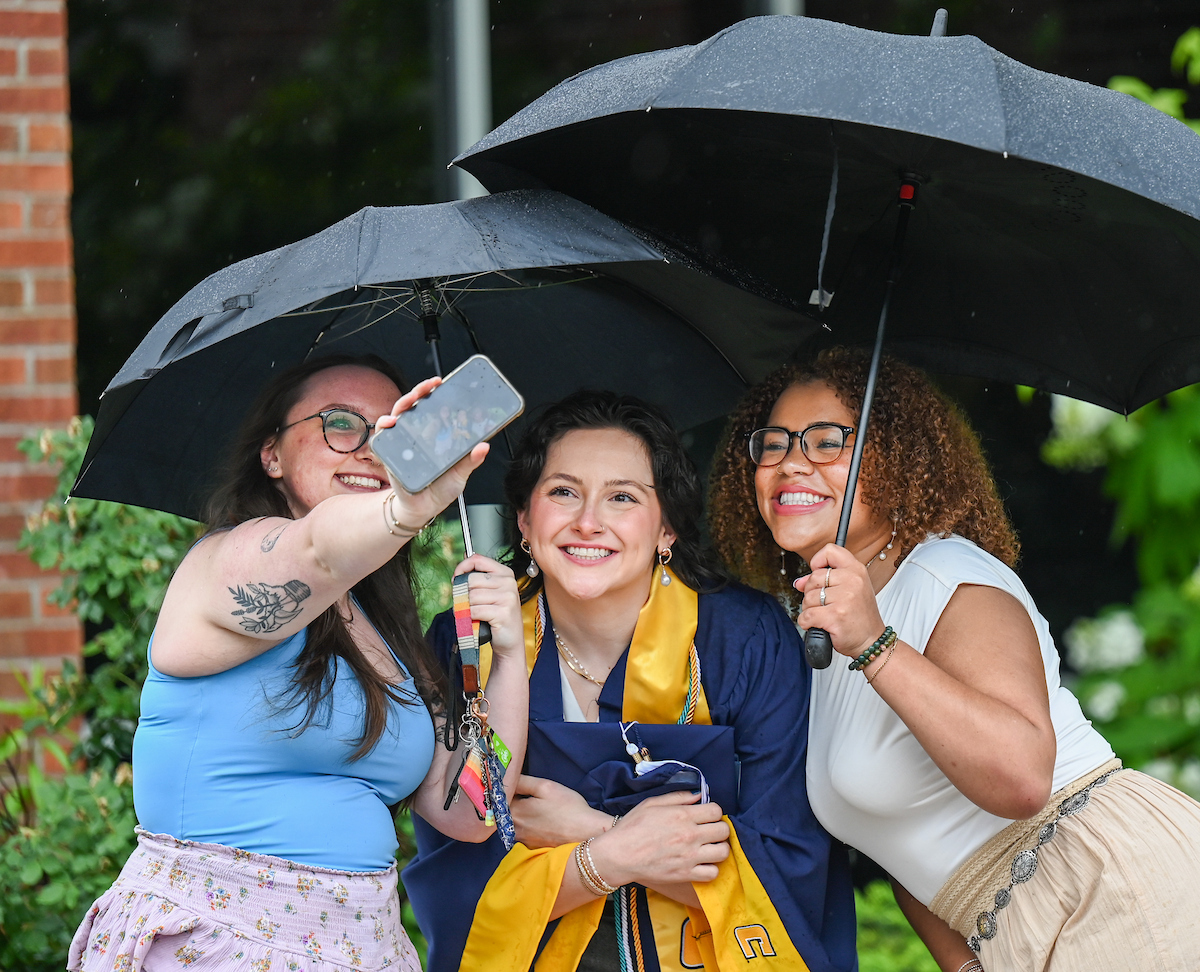 Students attend the first of two undergraduate ceremonies Saturday, May 3, 2025 in McKenzie Arena at the University of Tennessee at Chattanooga.