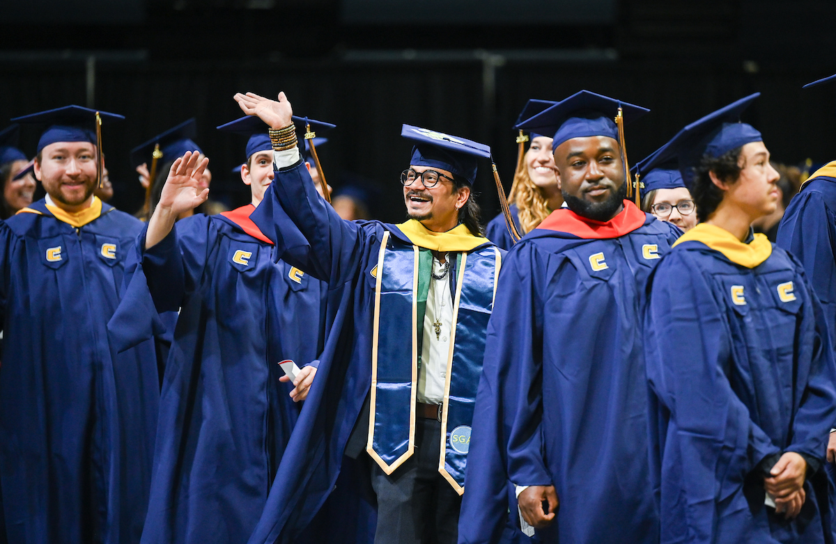 Students attend the graduate school graduation ceremony Friday, May 2, 2025 in McKenzie Arena.