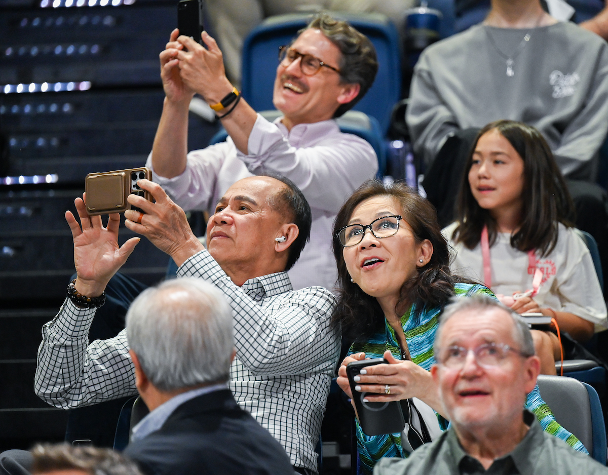 Students attend the graduate school graduation ceremony Friday, May 2, 2025 in McKenzie Arena.