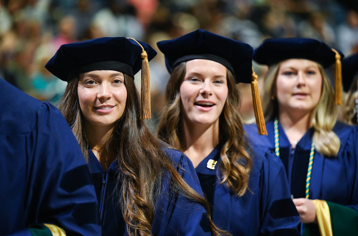 Students attend the graduate school graduation ceremony Friday, May 2, 2025 in McKenzie Arena.