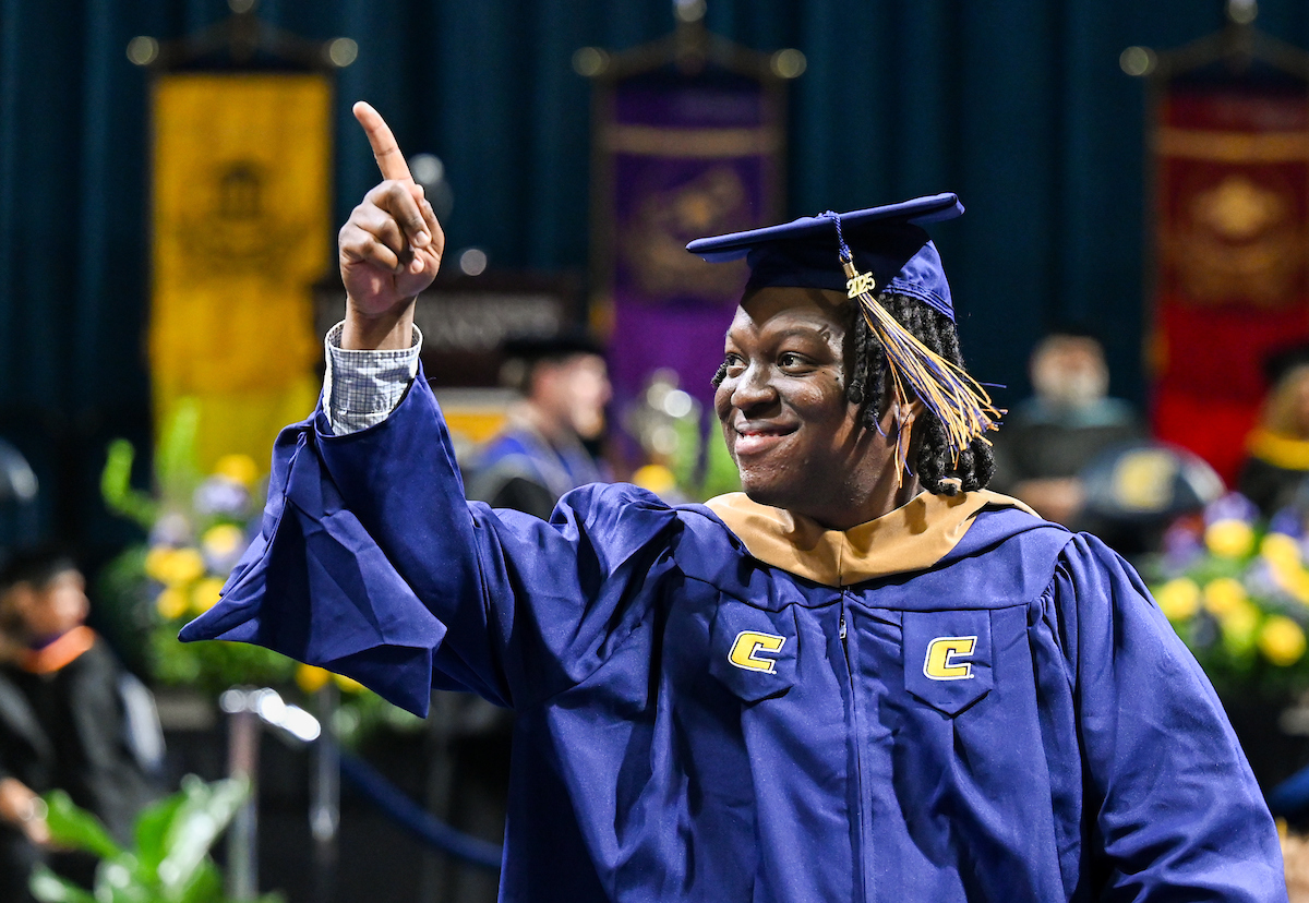 Students attend the graduate school graduation ceremony Friday, May 2, 2025 in McKenzie Arena.