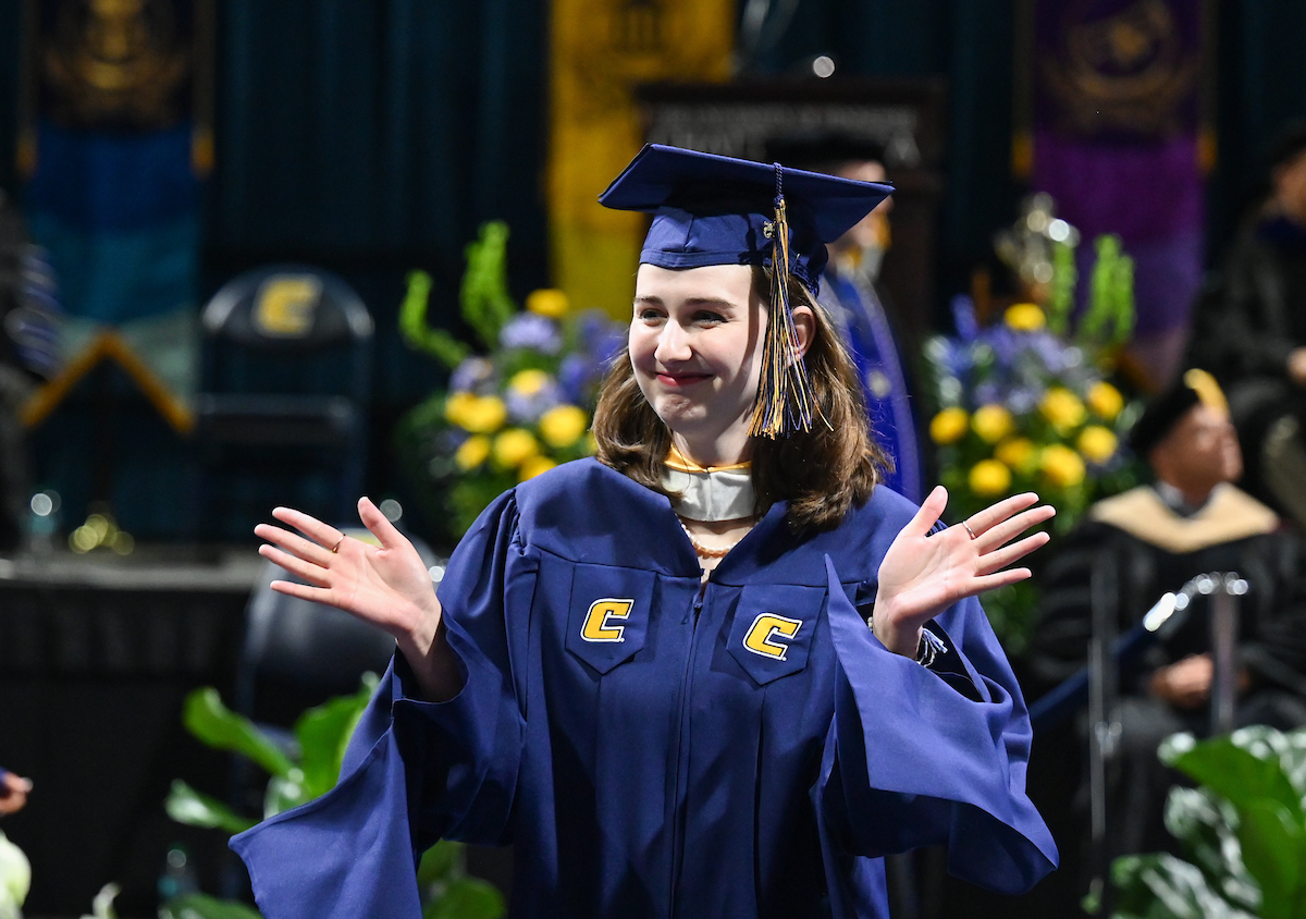 Students attend the graduate school graduation ceremony Friday, May 2, 2025 in McKenzie Arena.