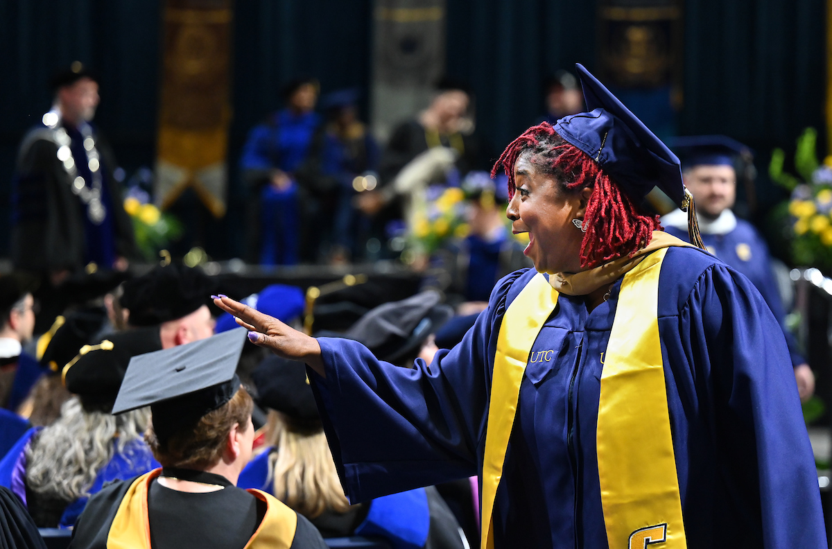 Students attend the graduate school graduation ceremony Friday, May 2, 2025 in McKenzie Arena.