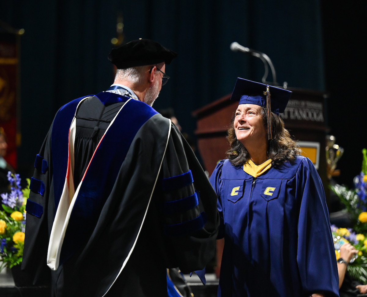 Students attend the graduate school graduation ceremony Friday, May 2, 2025 in McKenzie Arena.