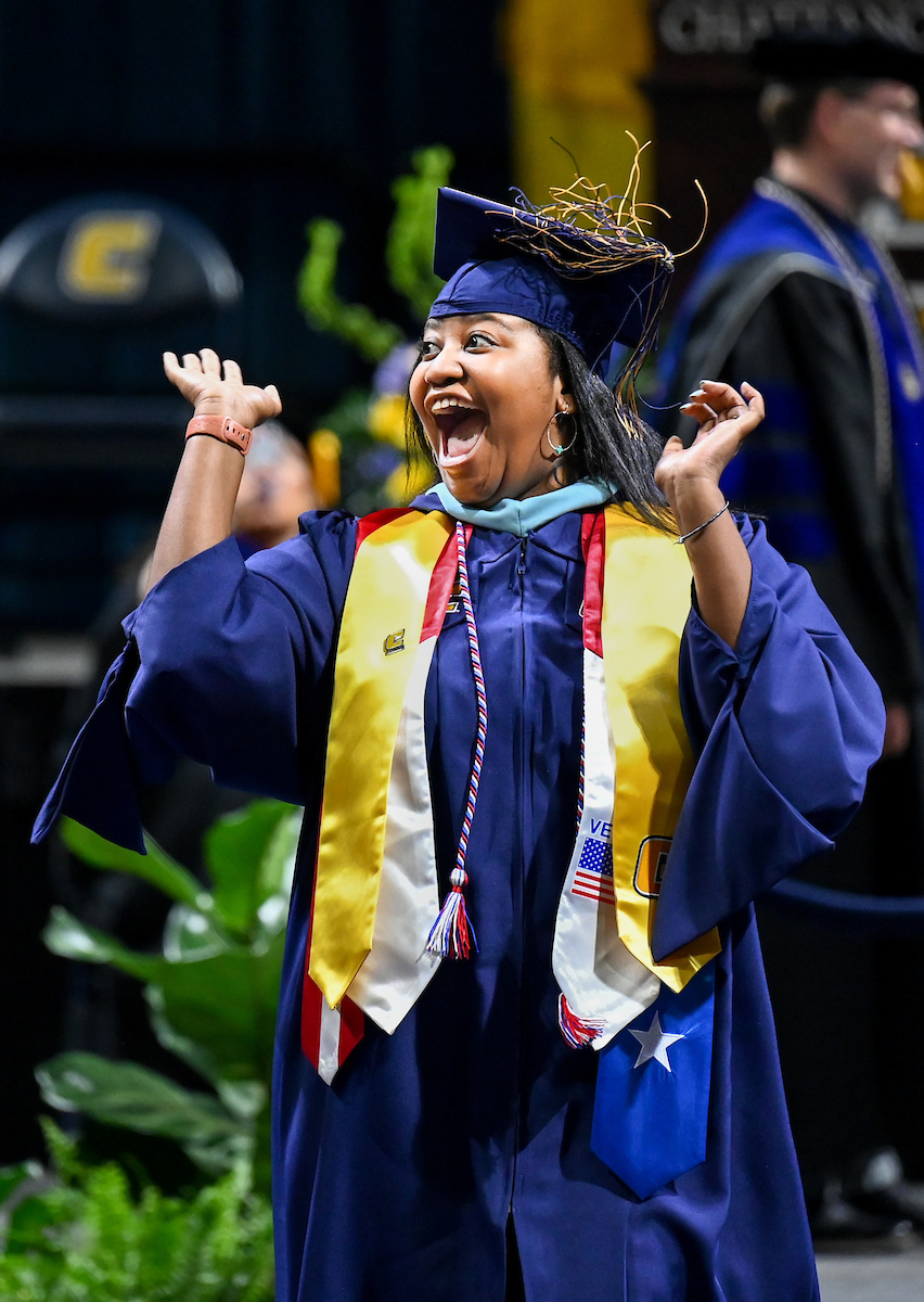 Students attend the graduate school graduation ceremony Friday, May 2, 2025 in McKenzie Arena.