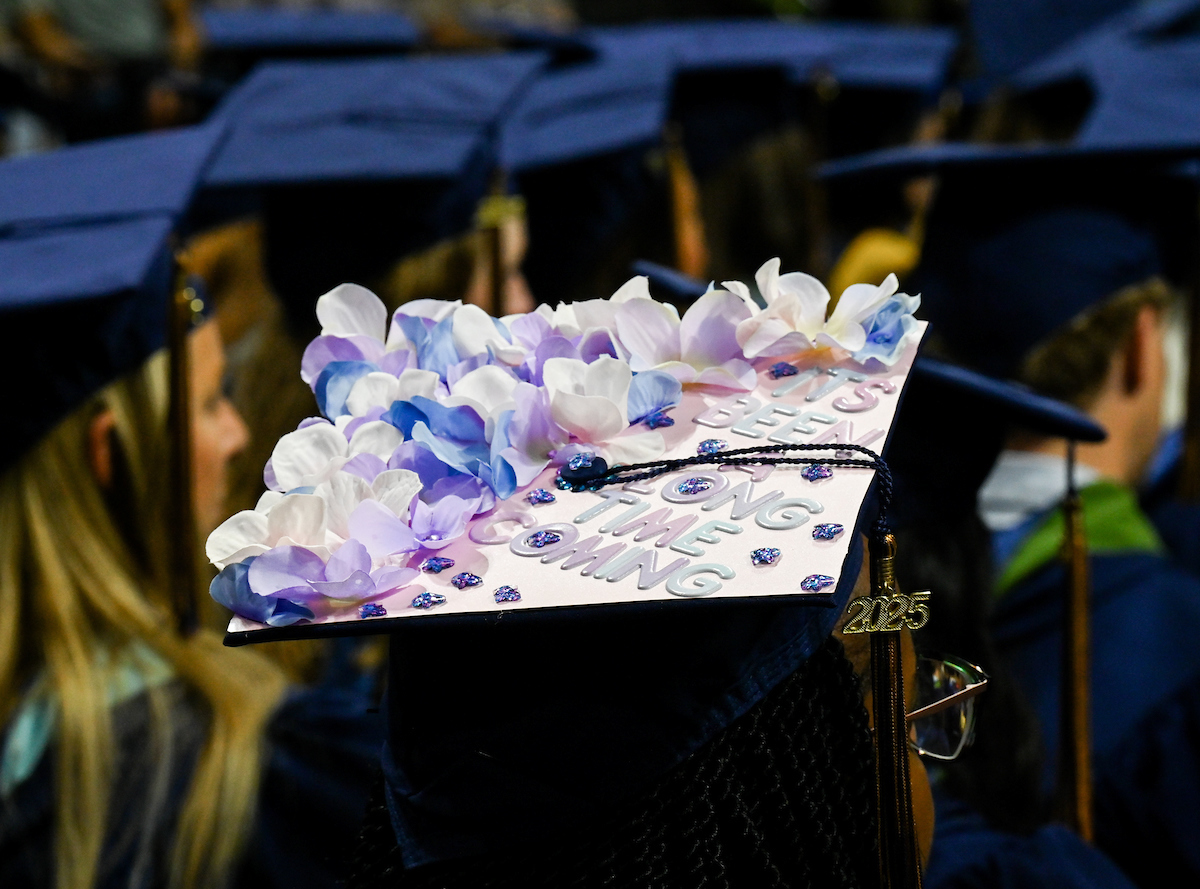 Students attend the graduate school graduation ceremony Friday, May 2, 2025 in McKenzie Arena.