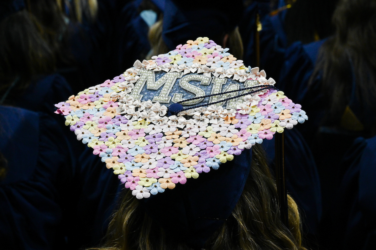 Students attend the graduate school graduation ceremony Friday, May 2, 2025 in McKenzie Arena.