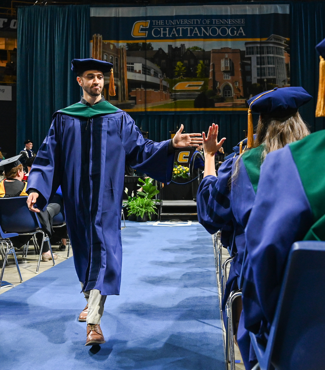 Students attend the graduate school graduation ceremony Friday, May 2, 2025 in McKenzie Arena.