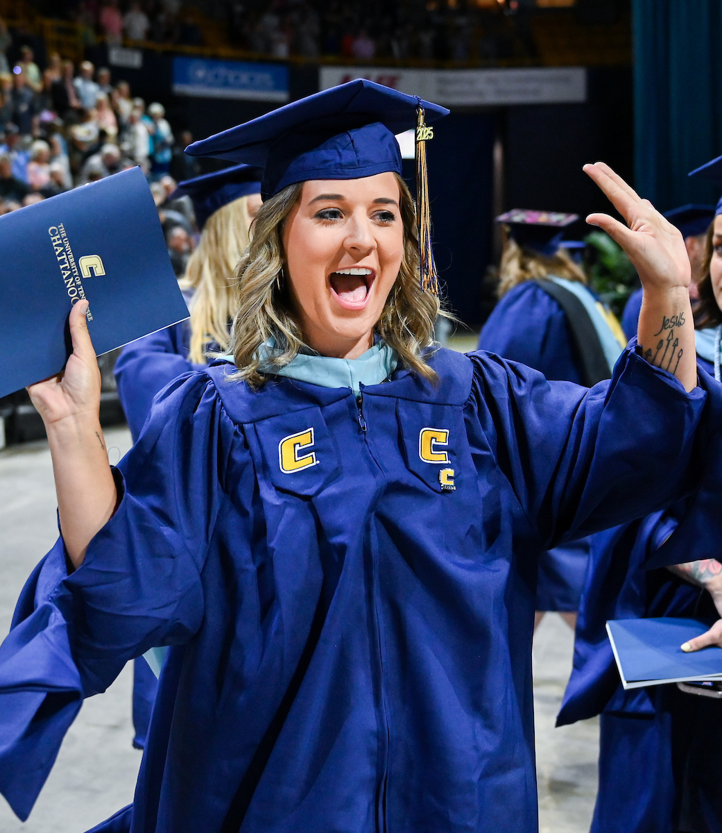 Students attend the graduate school graduation ceremony Friday, May 2, 2025 in McKenzie Arena.