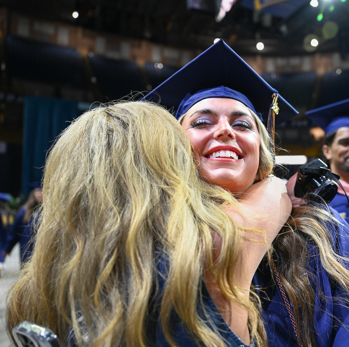 Students attend the graduate school graduation ceremony Friday, May 2, 2025 in McKenzie Arena.