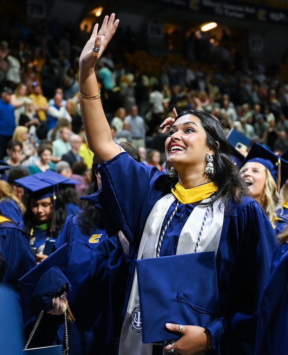 Students attend the graduate school graduation ceremony Friday, May 2, 2025 in McKenzie Arena.
