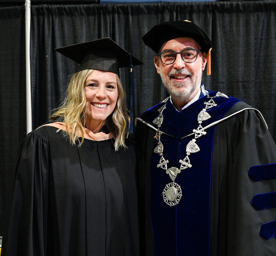 Cindy Monroe and Interim Chancellor Robert Dooley